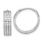 Sterling Silver Rhodium-plated 3 Row CZ Hinged Hoop Earrings
