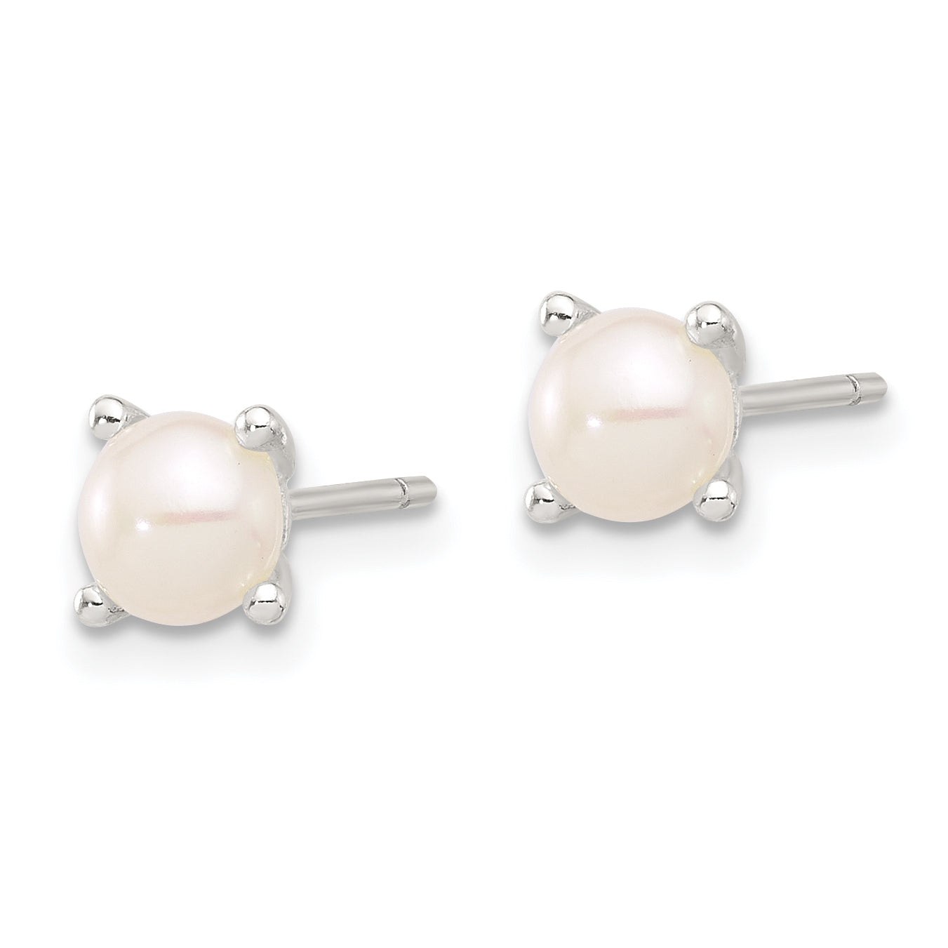 Sterling Silver E-Coating 5mm FWC Pearl Post Earrings Secondary image