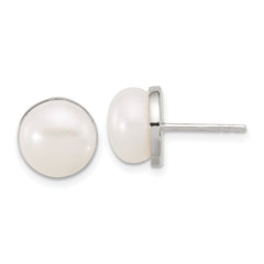 Sterling Silver Polished Freshwater Cultured Pearl Post Earrings