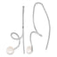 Sterling Silver Rhodium-plated 6-7mm White Button Freshwater Cultured Pearl Twisted Threader Earrings