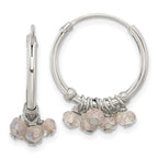 Sterling Silver Polished Labradorite Beaded Endless Round Hoop Earrings