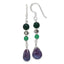 Sterling Silver Antiqued Aventurine/Fluorite/Quartz Dangle Earrings
