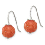 Sterling Silver Polished 10mm Orange Quartz Dangle Earrings