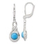 Sterling Silver Polished Turquoise Knot Leverback Dangle Earrings