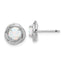 Sterling Silver Rhod-plated Polished Created Opal Swirl Circle Post Earring