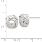 Sterling Silver Polished and Textured Love Knot Post Earrings