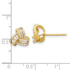 Sterling Silver Gold-tone CZ Love Knot Post Earrings