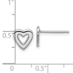 Sterling Silver Rhodium-plated Open Heart Post Earrings