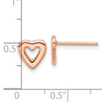 Sterling Silver Rose-tone Open Heart Post Earrings