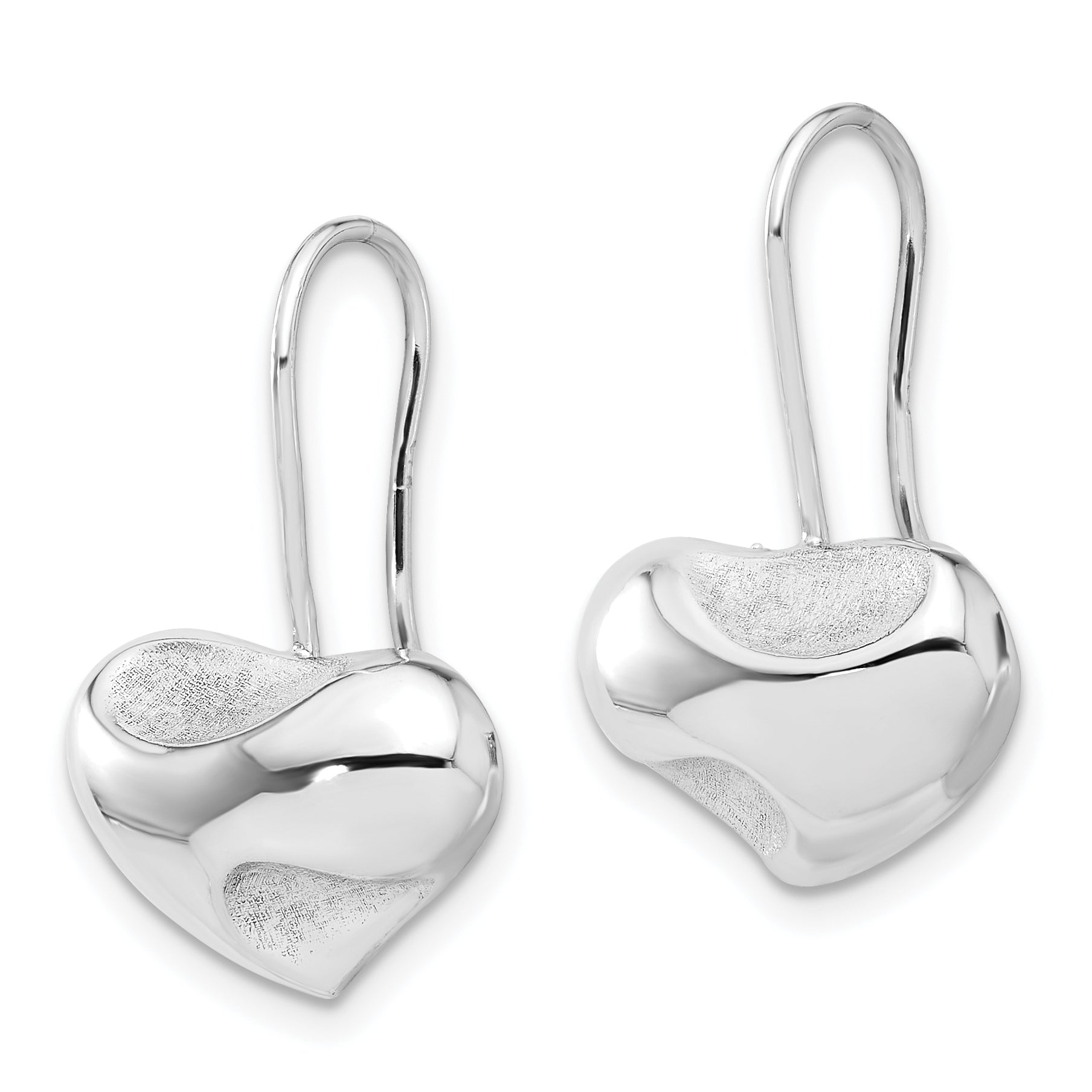 Sterling Silver RH-plated Polished Abstract Heart Wire Earrings Secondary image
