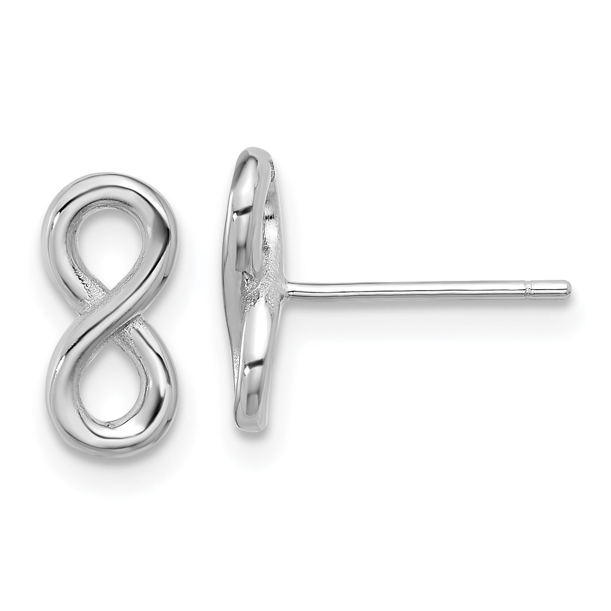Sterling Silver Rhodium-plated Polished Infinity Post Earrings Main image