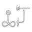 Sterling Silver Rhodium-plated Drop Infinity Jacket CZ Post Earrings