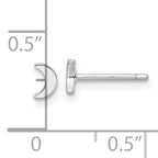 Sterling Silver E-Coating Moon Post Earrings