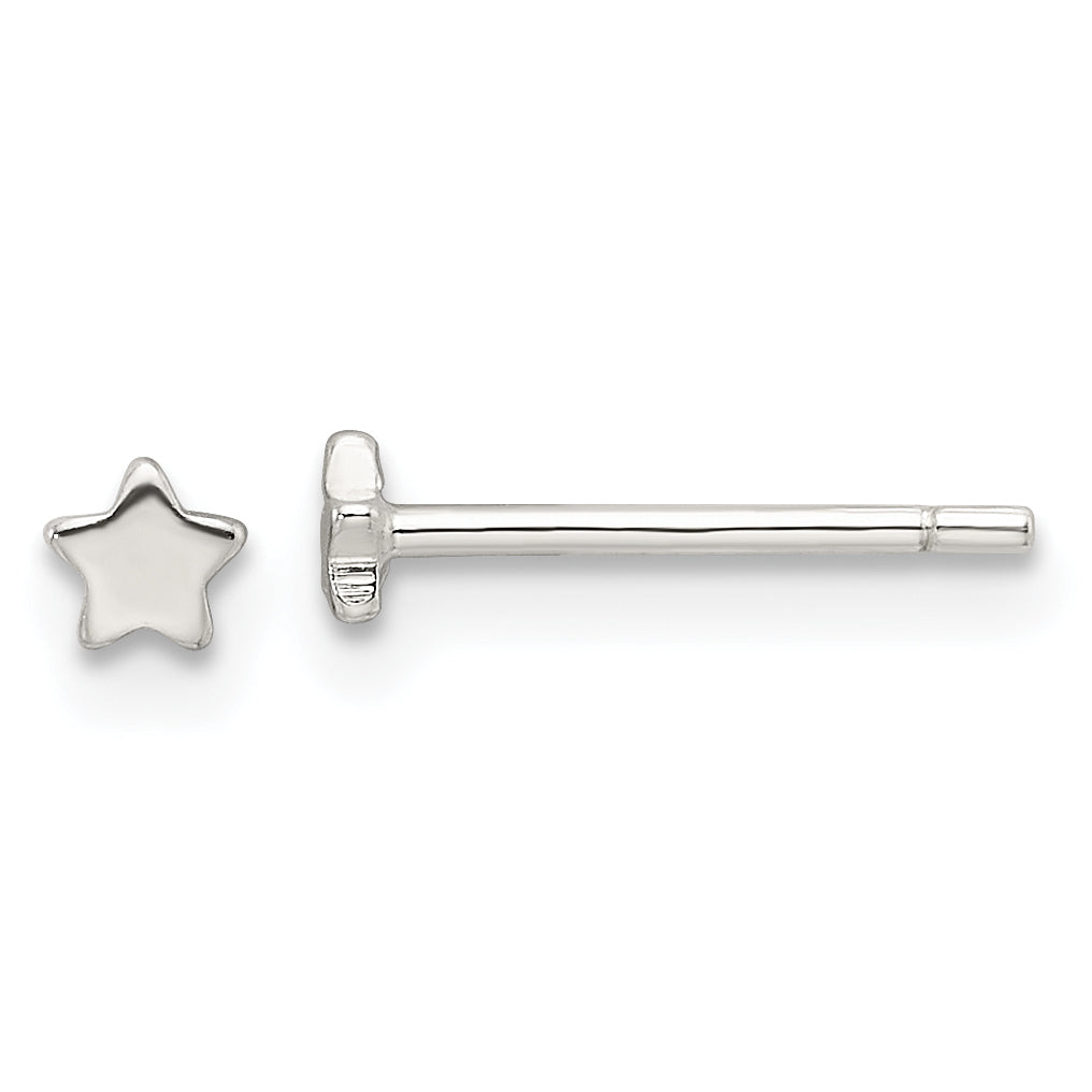 Sterling Silver E-Coating Star Post Earrings Main image