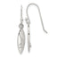 SS Polished Pointed Oval Wave Shephard Hook Dangle Earrings