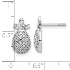 Pure Fire Sterling Silver Rhod-plated CZ Pineapple Post Earrings