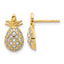 Pure Fire Sterling Silver Gold-tone CZ Pineapple Post Earrings