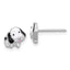 Sterling Silver Rhodium-Plated Black and White Enamel Dog Post Earrings