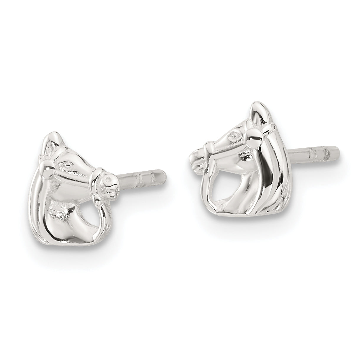 Sterling Silver E-coated Horse Post Earrings Secondary image