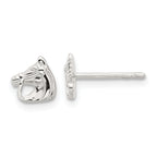 Sterling Silver E-coated Horse Post Earrings