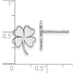 Sterling Silver Rhodium-plated Polished Clover Post Earrings