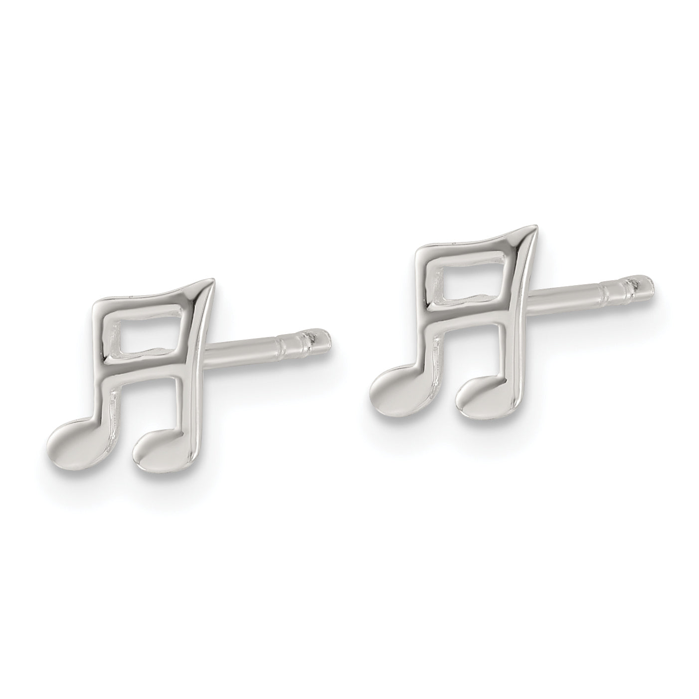 Sterling Silver E-coated Music Note Post Earrings Secondary image