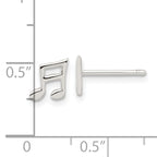Sterling Silver E-coated Music Note Post Earrings