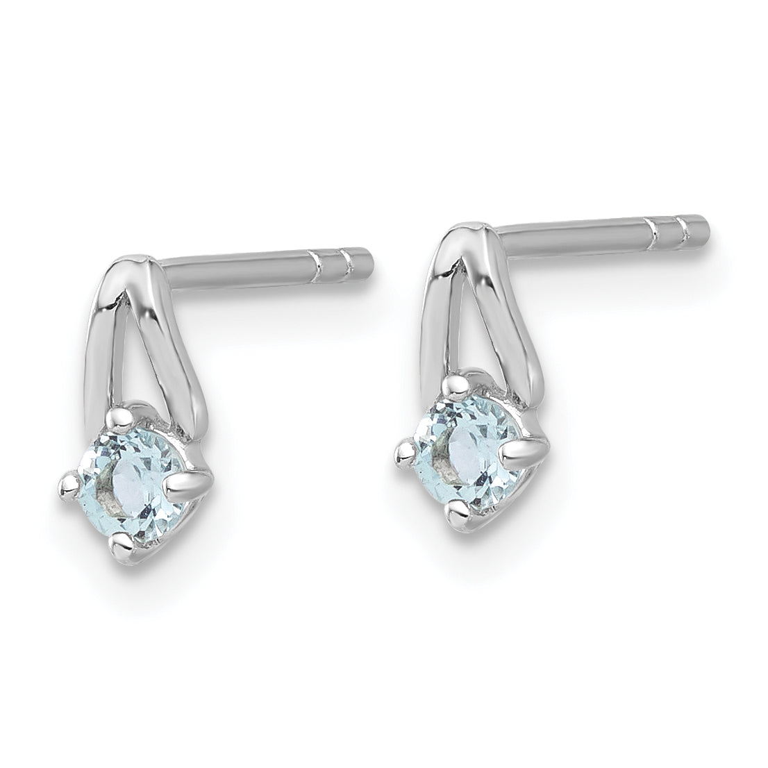 Sterling Silver Rhodium-plated .26BT Blue Topaz Post Earrings Secondary image