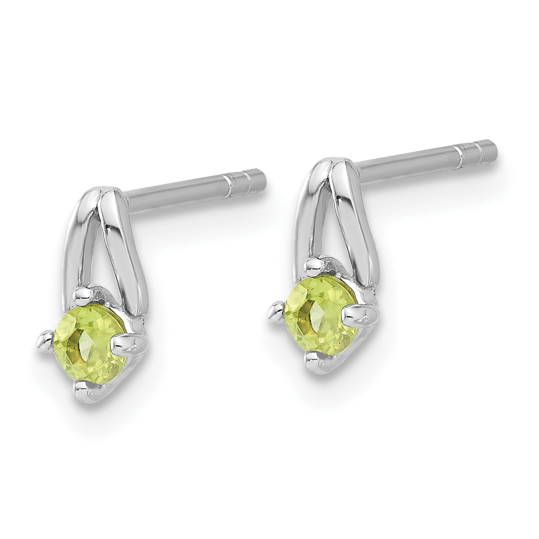 Sterling Silver Rhodium-plated .24PE Peridot Post Earrings Secondary image