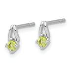 Sterling Silver Rhodium-plated .24PE Peridot Post Earrings