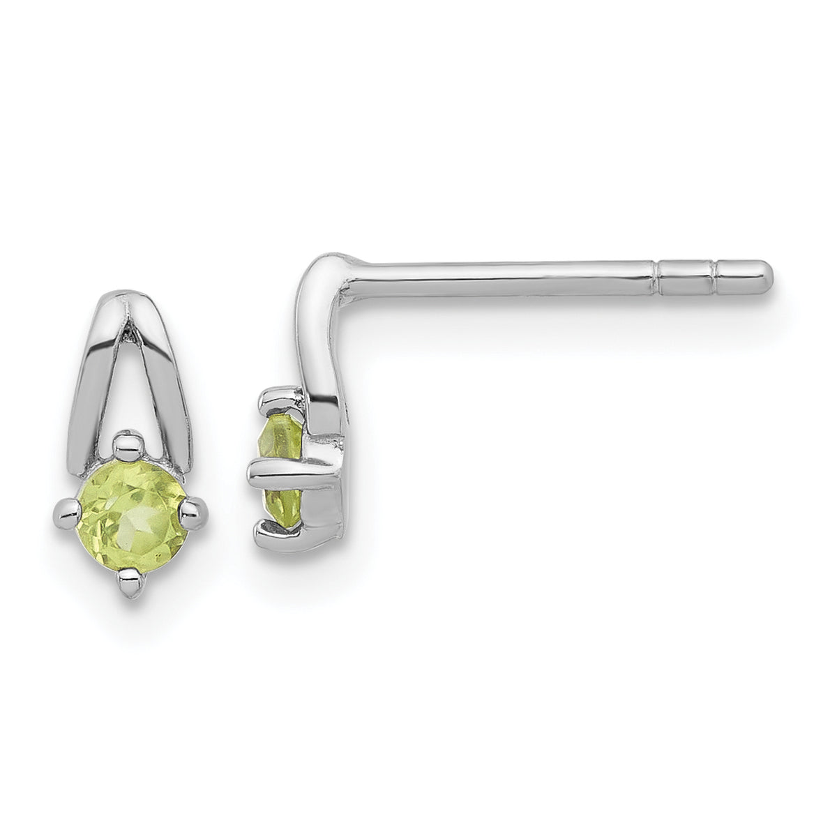 Sterling Silver Rhodium-plated .24PE Peridot Post Earrings