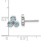 Sterling Silver Rhodium-plated Light Swiss Blue Topaz Post Earrings