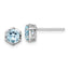 Sterling Silver Rhodium-plated Polished Sky Blue Topaz Post Earrings