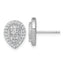 Sterling Silver Rhodium-plated Polished Fancy CZ Teardrop Halo Post Earrings