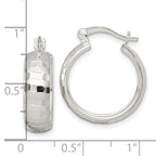 Sterling Silver Polished Diamond-cut 20x6mm Round Hoop Earrings