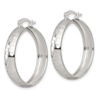 Sterling Silver Polished Diamond-cut 30x6mm Round Hoop Earrings