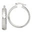 Sterling Silver Polished Diamond-cut 30x6mm Round Hoop Earrings