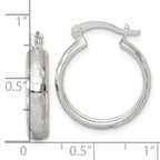 Sterling Silver Polished Diamond-cut 20x4mm Round Hoop Earrings