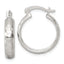 Sterling Silver Polished Diamond-cut 20x4mm Round Hoop Earrings
