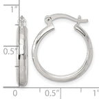 Sterling Silver Polished Diamond-cut 20x3mm Round Hoop Earrings
