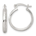 Sterling Silver Polished Diamond-cut 20x3mm Round Hoop Earrings