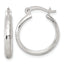 Sterling Silver Polished Diamond-cut 20x3mm Round Hoop Earrings
