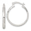 Sterling Silver Polished Diamond-cut 25x3mm Round Hoop Earrings