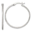 Sterling Silver Polished Diamond-cut Textured 30x1.5mm Round Hoop Earrings