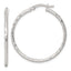 Sterling Silver Polished Diamond-cut 35x2mm Round Hoop Earrings