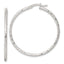 Sterling Silver Polished Diamond-cut 40x2mm Round Hoop Earrings