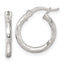 Sterling Silver Polished Diamond-cut 15x2.0mm Round Hoop Earrings