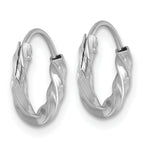 Sterling Silver Rhodium-plated Polished Twisted 2.25 x 13mm Round Endless Hoop Earrings