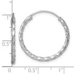 Sterling Silver Rhodium-plated Polished Twisted 2.25 x 26mm Round Endless Hoop Earrings