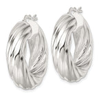 Sterling Silver Polished 8mm Twisted Tube Hoop Earrings